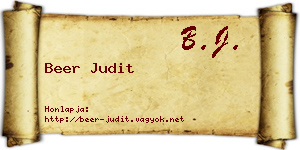 Beer Judit névjegykártya